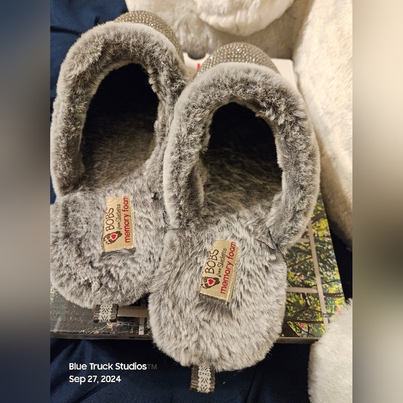 Bobs from Skechers Dream Ninja Slippers  Charcoal Size 9 Sparkles Nwt - Picture 9 of 13